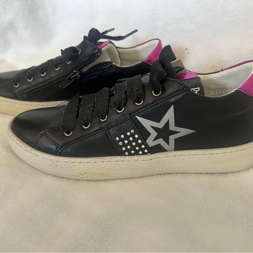 Primigi Black Sneakers with Pink Highlights